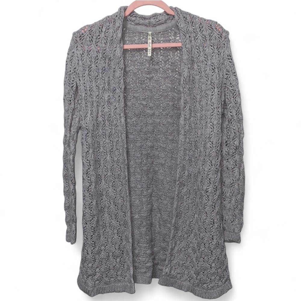 Super Cozy & Soft Y2K Cottagecore Whimsy Gray Knitted Fall Winter Long Cardigan